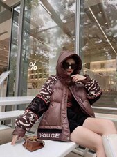 针织拼接羽绒服，女装羽绒服，柚格