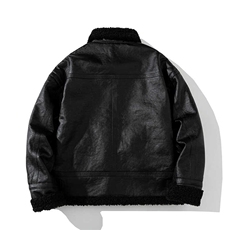 厚夹克皮棉衣毛绒上衣地平线机车皮毛一体棉服313B-P18-P125，男装夹克，星座313B