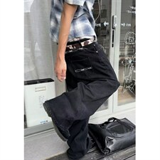 荆棘刺绣水洗ins风宽松直筒阔腿牛仔裤长裤男女款NS6079，男装牛仔裤，星座1116A（原606A-3）