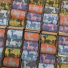 2025秋冬百搭时尚简约图腾羊毛袜，袜子，慕洵羊绒