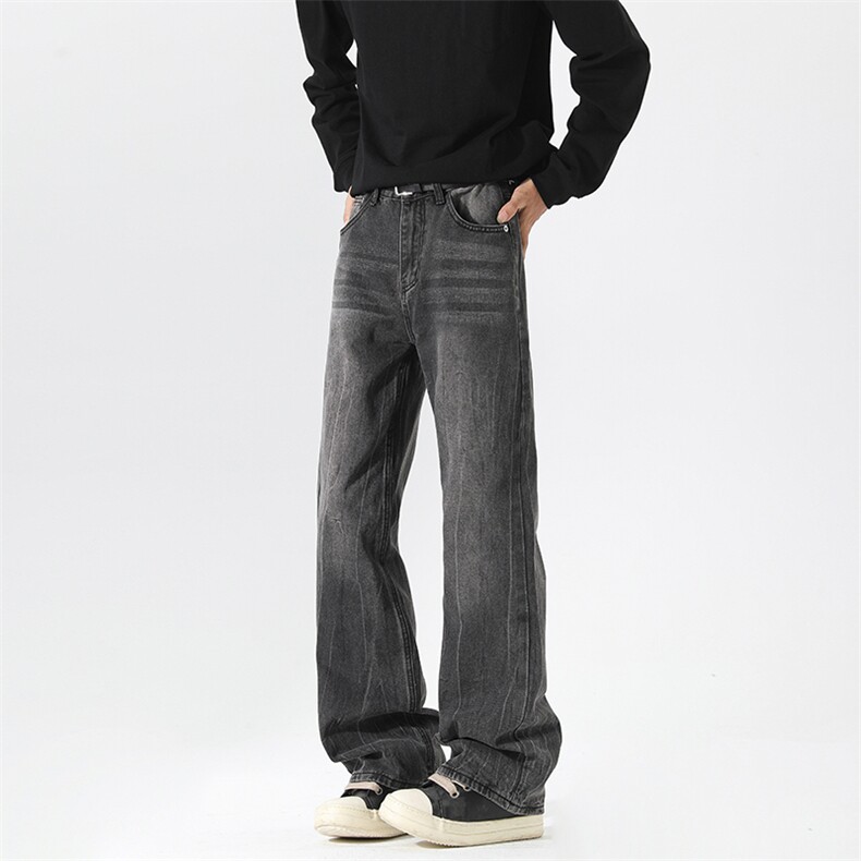 2026春季新款无影墙微喇扎花闪电纹牛仔裤M-5XLGK25775-特P35，男装牛仔裤，电商A022