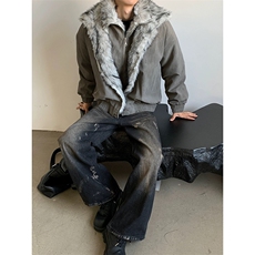 有货DM8224-批138原版狼王座山雕美式假两件棉服，男装棉衣，星座603-2