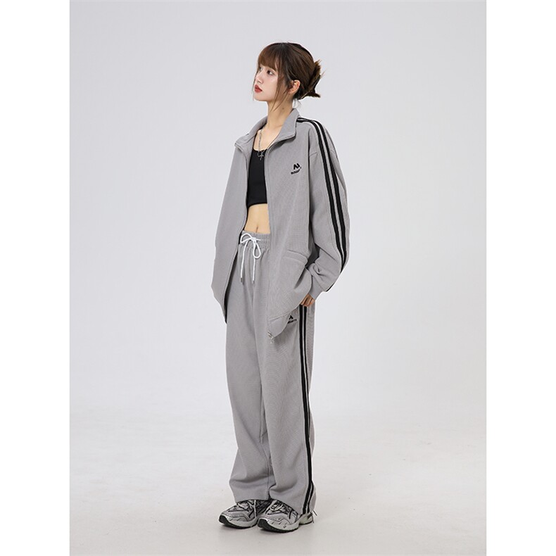 XZ301ATZ07辣妹撞色条纹学生休闲套装上衣P68控88裤子P50控68,男装休闲套装,星座301A