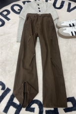 B221美式ins高街斜切宽松直筒洗褪工装牛仔裤LK25610-特P48控88，男装牛仔裤，电商B221