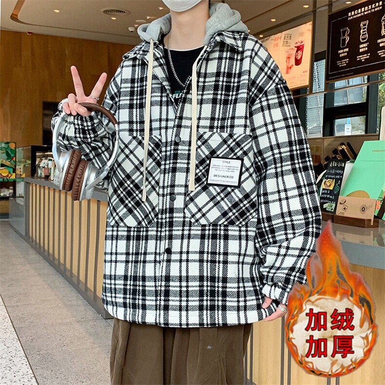 2025冬季格子加棉加厚潮流百搭休闲外套-加绒6188-P85量大优，女装短外套，星座1105-2