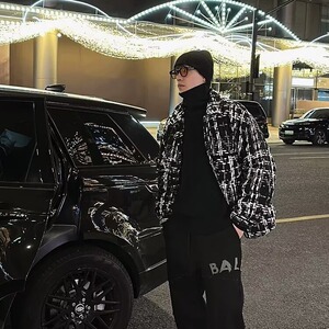 春秋新款编织棉线千鸟格小香风夹克上衣情侣同款加厚翻领衬衫外套图片