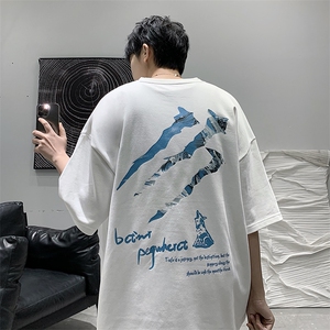 2025夏季 原创设计印花港风休闲宽松T恤 B266-DX02-P30图片