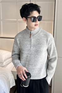 B353 MY8819 P75 L-2XL 浅灰冬季男常规版型潮版针织衫套头毛体图片