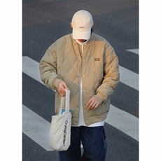冬季新款情侣潮牌宽松菱形格棉衣日系加厚棒球领棉服外套MY8010，男装棉衣，星座208-5