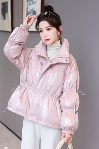 短羽绒服冬季女2024年新款泡芙感立领时尚宽松显瘦白鸭绒面包服图片