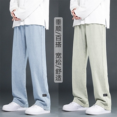 高街美式复古牛仔裤男款宽松直筒潮牌秋季裤子K826-特批37，男装牛仔裤，星座718-1