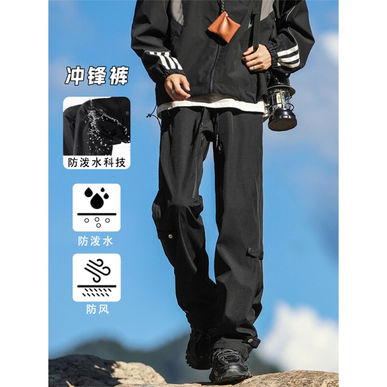 美式防水设计感休闲裤男士秋季新款运动直筒裤子K710-特批-39图片