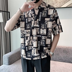 夏季冰丝V领T恤男翻领短袖POLO衫薄款半袖夏装上衣半截袖tC3011，男装T恤，星座1116A-2（原606A-1）