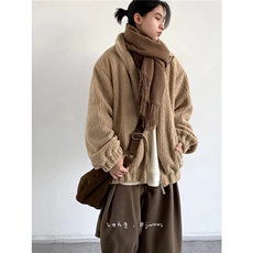 【001】5冬季立领简约羊羔绒棉衣男休闲宽松外套A079-W105-P76，男装棉衣，电商A079
