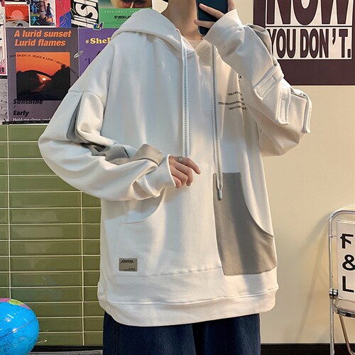 7XL-M大码连帽卫衣男2023秋季新款潮港风文艺男上衣加肥加大码,男装卫衣,钱塘717(原712)