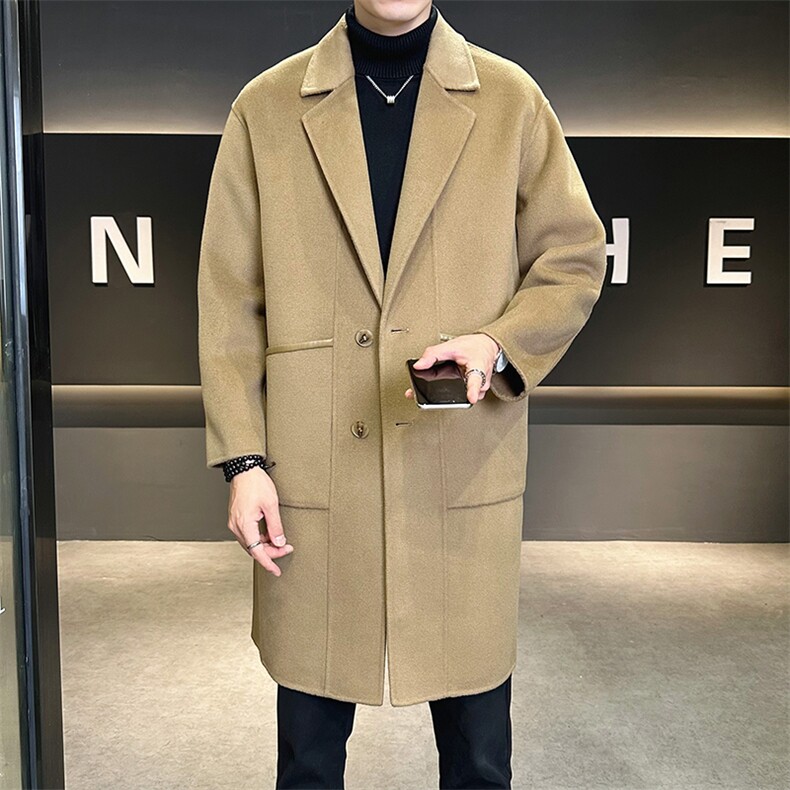 有报告长款羊毛大衣男秋冬季双面呢外套A313-8315D-P375,女装短外套,电商A313
