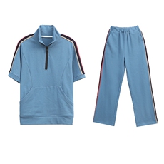 时尚休闲减龄拼色两件套舒适百搭显瘦运动套装，女装套装/套裙，涵誉