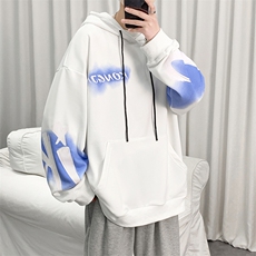 7XL-M2023春季新款白色连帽卫衣外套男加肥加大码休闲长袖上衣，男装卫衣，钱塘717(原712)