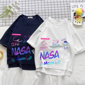 Q11186-P30 NASA春夏季七分袖t恤男大码五分袖男短袖中袖 小清新图片