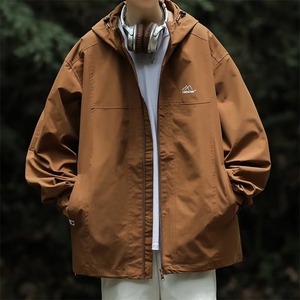新款日系连帽冲锋衣外套男春秋季山系户外男生工装夹克JF181-p58图片