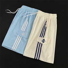 条纹美式工装短裤运动宽松休闲潮流百搭直筒五分裤SD1078P30，男装牛仔裤，星座1013-1