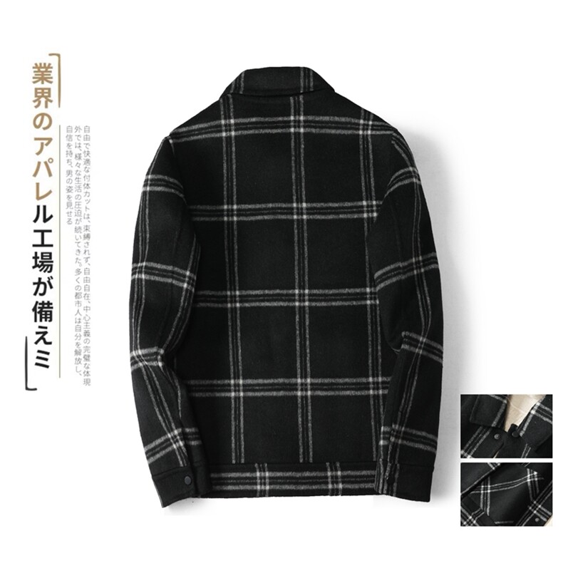 2021秋冬新款男士双面羊绒夹克短款外套纯手工毛呢大衣Y8816P325,男装毛呢大衣,电商D230