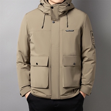 羽绒服男冬季加厚短款2024新款连帽保暖时尚青年工装羽绒服外套男，男装羽绒服，钱塘6003（原4033）