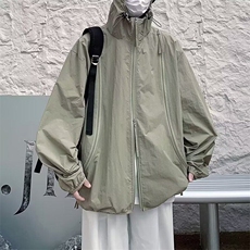 F16山系户外露营多口袋冲锋衣外套男宽松抽绳双拉链机能工装夹克，男装夹克，星座308A-1（原309B-1）