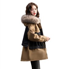 派克服女中长款冬装2024年新款今年流行加厚加绒棉袄外套冬季，女装派克服，一安秀