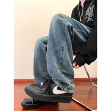大量现货，抖音高品质!宽松直筒牛仔裤男A080-9299-特P38控68，男装牛仔裤，电商A080
