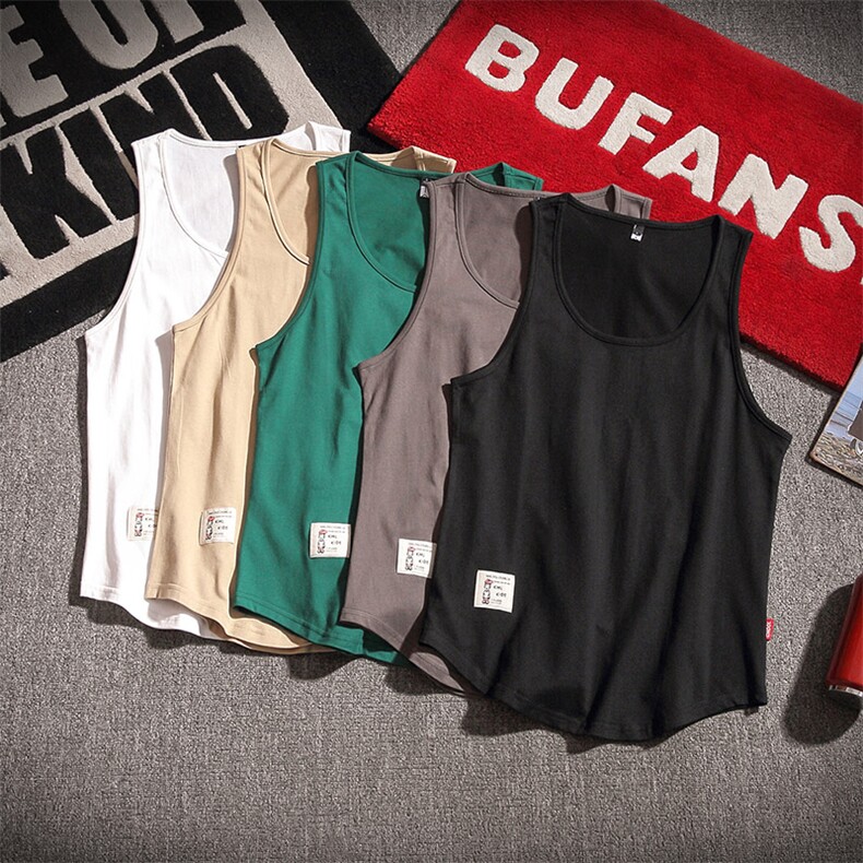 简约纯色运动无袖背心男宽松街头风百搭薄款T恤上衣B764-特价P18，男装背心/马甲，电商A007