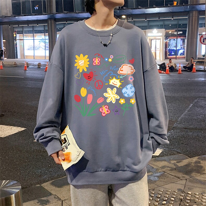 S6319-P28秋季圆领卫衣男大码韩版宽松长袖外套,男装卫衣,电商A040