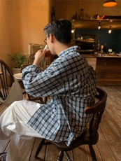 新款韩版男士长袖衬衫男轻熟风格子衬衣潮流休闲XZ710-802P50，男装衬衫，星座710