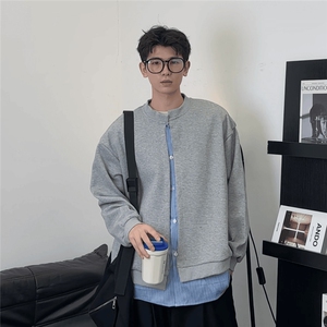 JY363-P45 美式水洗魔术贴拼接夹克男女做旧短款 网图图片