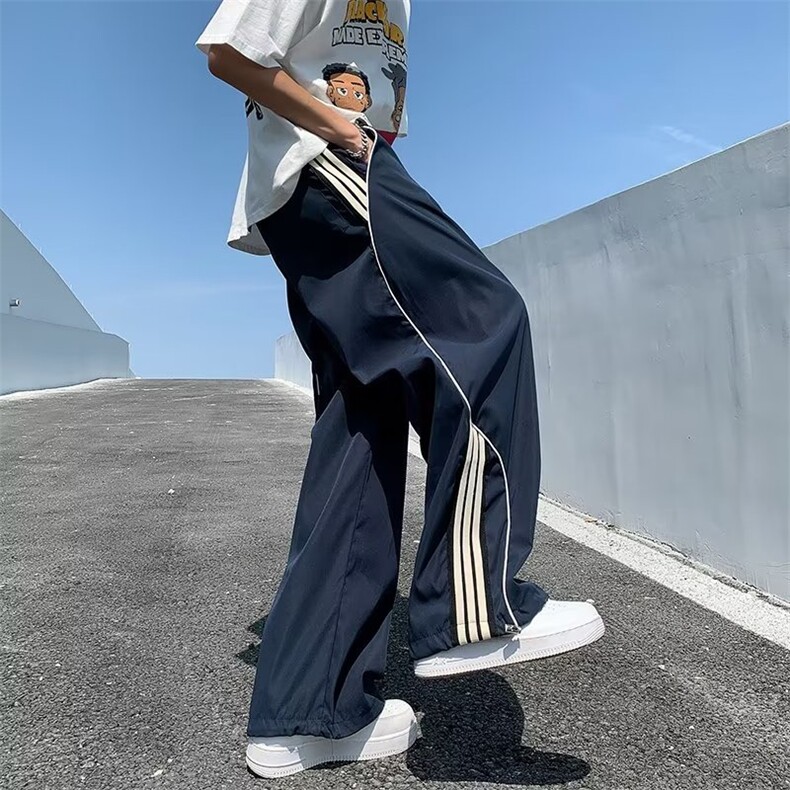 原宿男宽松型慵懒休闲裤长裤纯色青春流行潮夏季中腰时尚潮牌,男装休闲裤,星座716-3