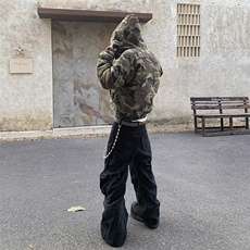 WT140-P120美式复古座山雕迷彩外套冬季加绒保暖短款棉服男女，男装棉衣，星座1501-3