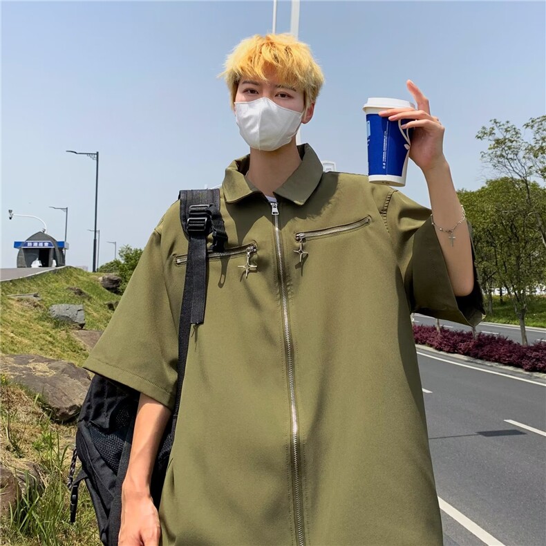 慵懒夏季ins潮流日常标准新款潮青春流行男衬衫W1268P40,男装衬衫,星座1116-2