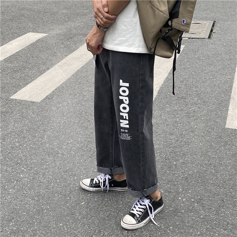 送腰带现货2021夏季毛边九分牛仔裤男韩版潮流9分潮牌,男装牛仔裤,星座1008