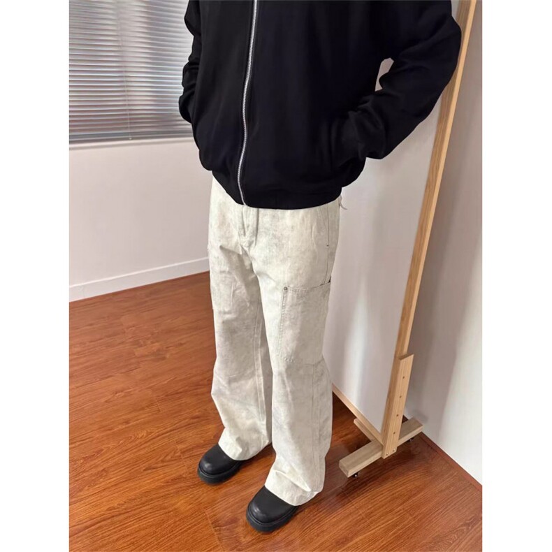 美式复古工装裤男百搭直筒宽松痞帅阔腿休闲长裤秋季LB30311-p63,男装工装外套,星座1008