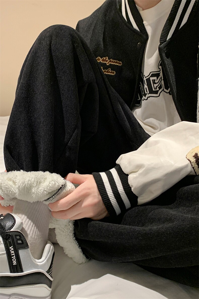 特价P23！！！雪尼尔羊羔绒加厚加绒卫裤欧棉绒大码运动裤男K945,男装休闲裤,电商D206-1