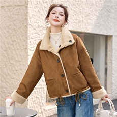 2025年冬季新款时尚舒适柔软两面穿皮毛一体外套，女装棉衣/棉服，心心服饰