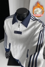 500g重磅银狐绒三条杠大码保暖卫衣外套男W5089J加绒-特P55控108，男装卫衣，电商A001-1