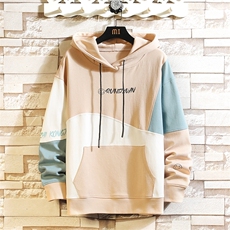 7XL-M挂拍2023春季新款连帽长袖卫衣男休闲撞色上衣加肥加大码，男装卫衣，钱塘717(原712)