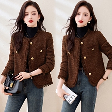小香风亮片粗花呢外套女2024秋冬新款小个子短款气质显瘦好看上衣,女装短外套,香水丽阁, 小香风亮片粗花呢外套女2024秋冬新款小个子短款气质显瘦好看上衣,女装短外套,香水丽阁,