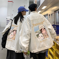 2025秋季港风大码不一样印花情侣牛仔夹克外套男JK557-P6588，男装夹克，星座912-1（原星座914-5）