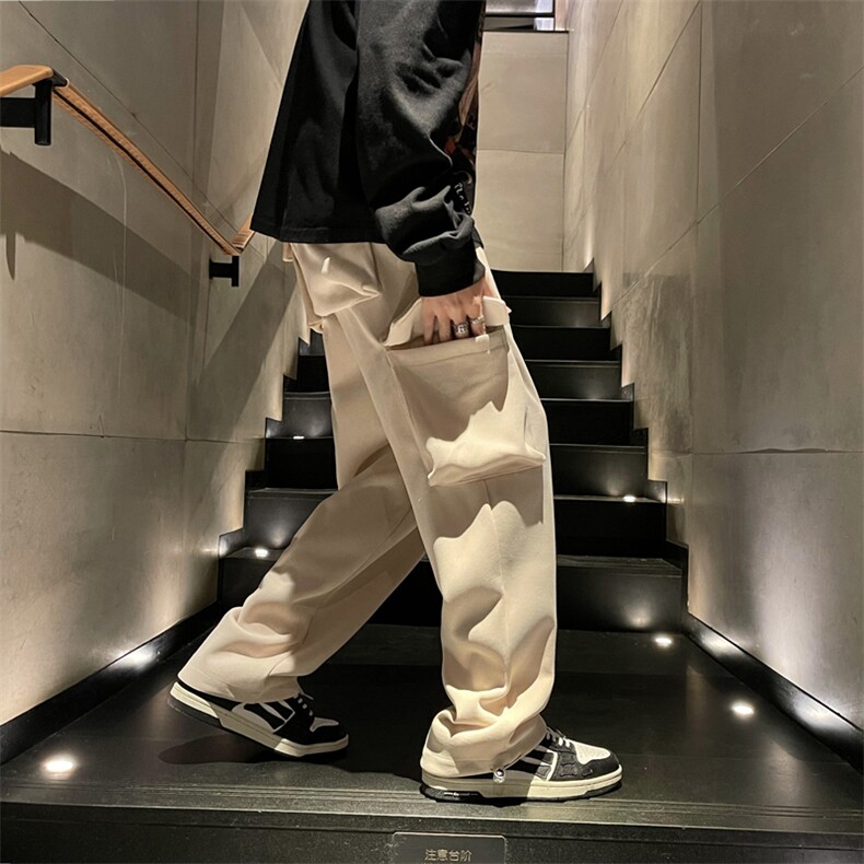 街头复古立体多口袋运动裤男潮牌嘻哈宽松阔腿工装休闲裤QK60-P40,男装休闲裤,星座1008