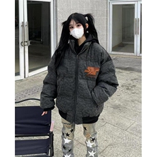 拉链慵懒男女百搭直筒型长袖流行棉衣街头简约立领棉服MA26，男装夹克，星座1116A（原606A-3）