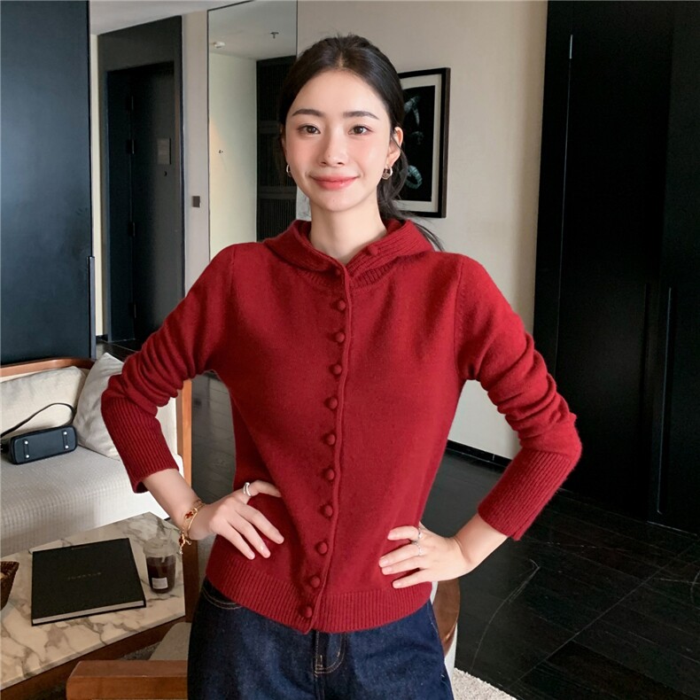 2025秋冬百搭时尚简约带帽衫舒适百搭简约,女装羊绒衫,玛卡隆羊绒