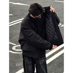 美式飞行夹克棉服男冬季短款廓形立领棉衣高级感痞帅cleanfit外套
