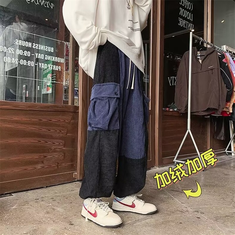男秋季新款港风休闲裤加绒加厚A389P42,男装休闲裤,星座1116-2